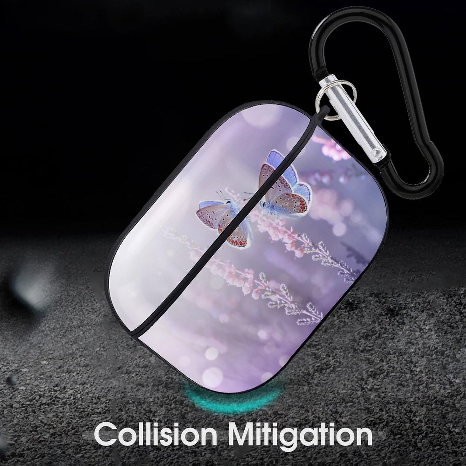 Amazon | 蝶 ラベンダー 紫 ハレーション AirPods Pro2 ケース 2022年9